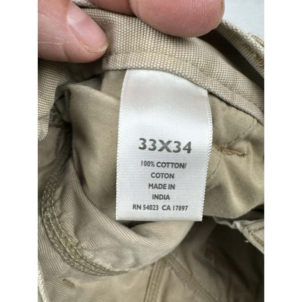 Old Navy Painter Pants 33x34 Beige Canvas Workwear Utility Y2K Wide Leg